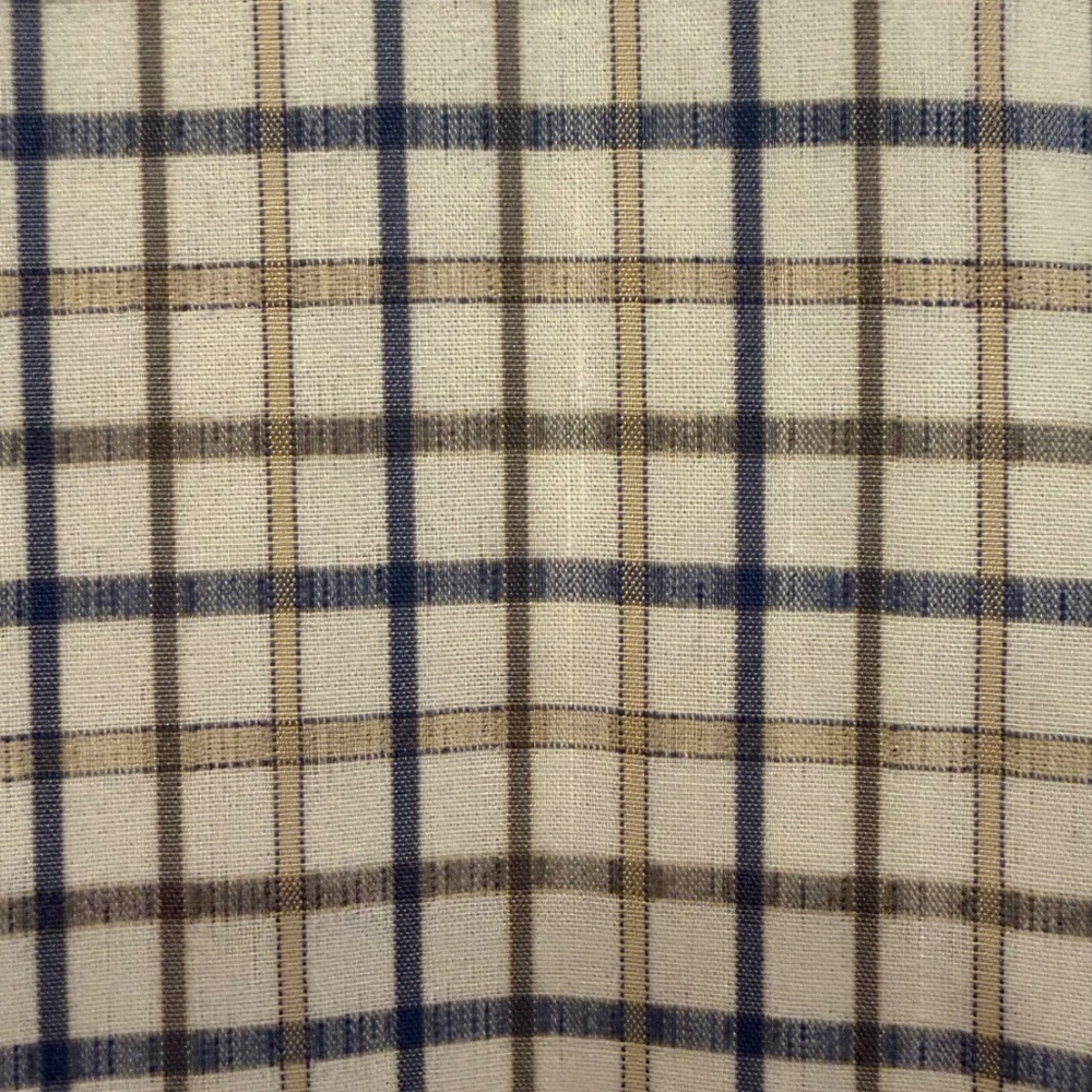 Quicksilver Men's Plaid White Blue & Tan, Sporty, Casual, California, Size Large - Picture 7 of 14